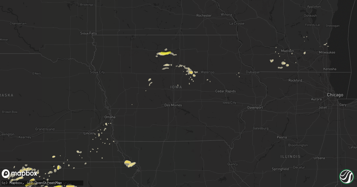 Hail map in Iowa on August 19, 2016