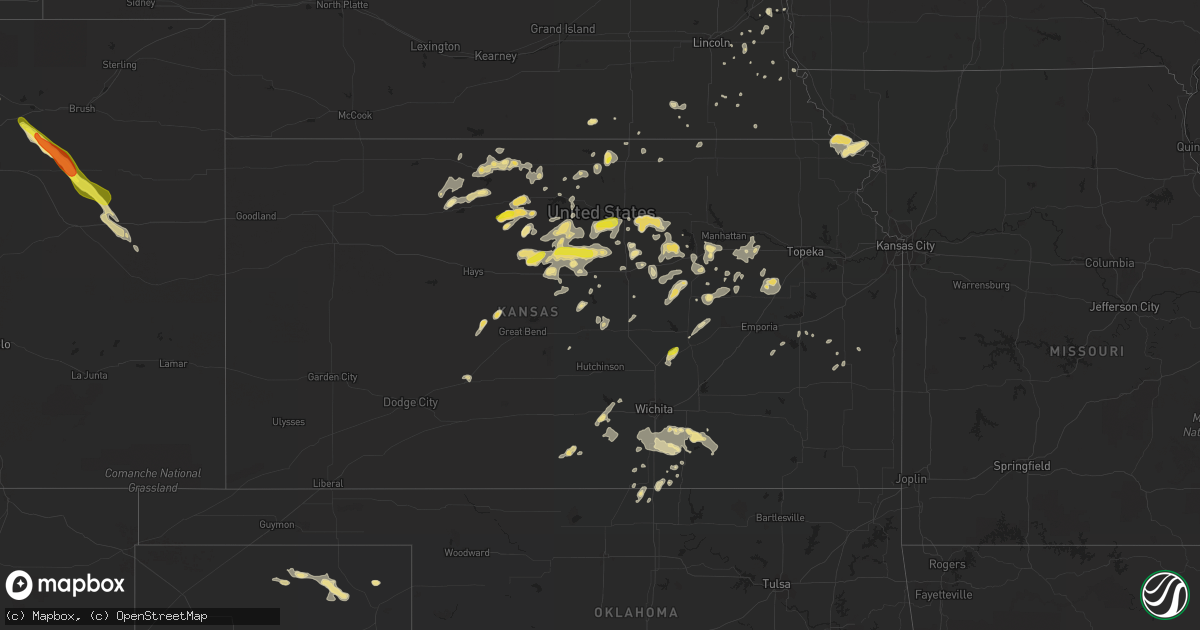 Hail map in Kansas on August 19, 2016