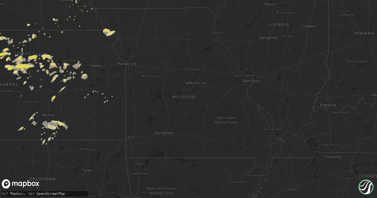 Hail map in Missouri on August 19, 2016