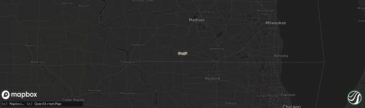 Hail map in Monroe, WI on August 19, 2016