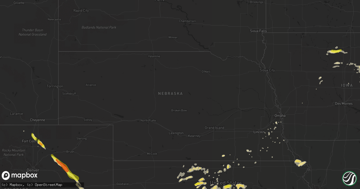 Hail map in Nebraska on August 19, 2016