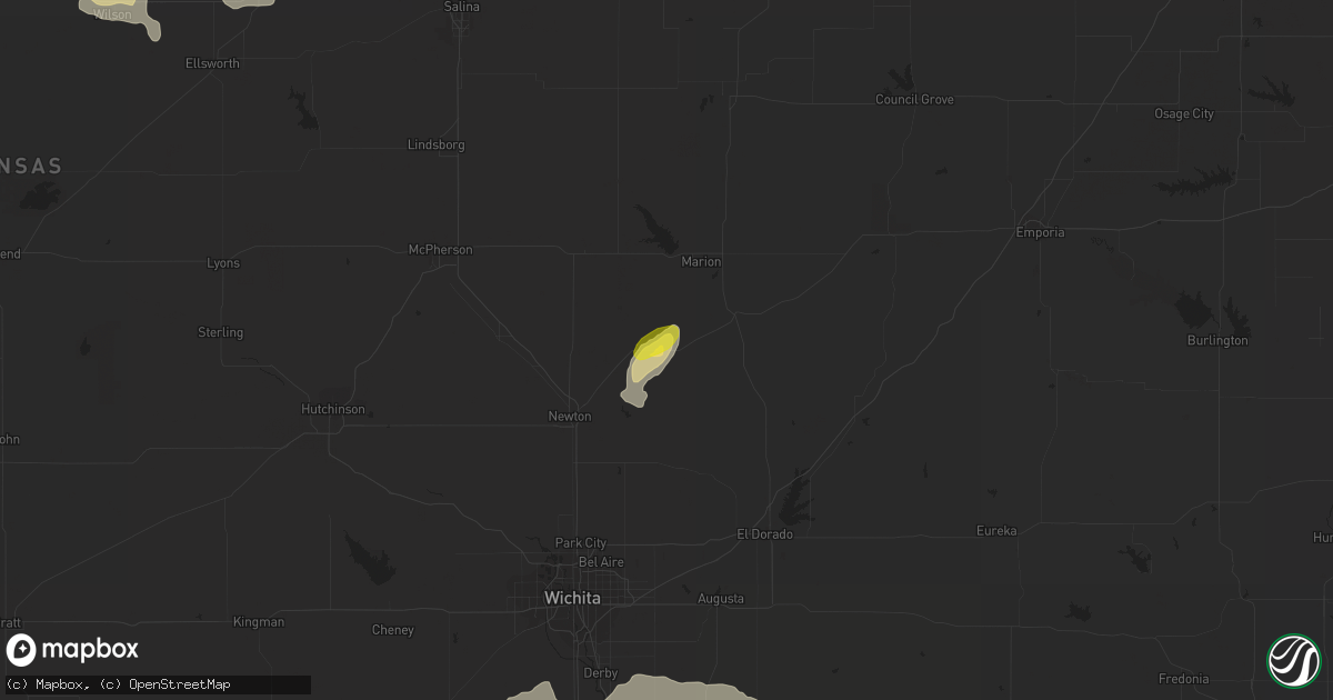 Hail map in Peabody, KS on August 19, 2016