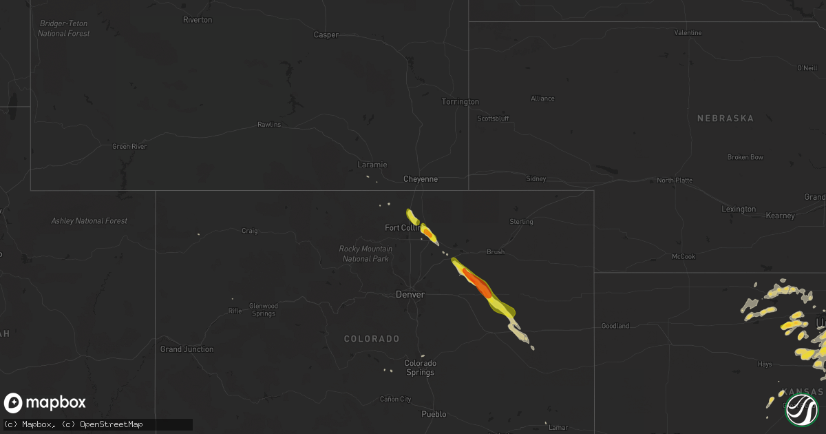 Hail map on August 19, 2016
