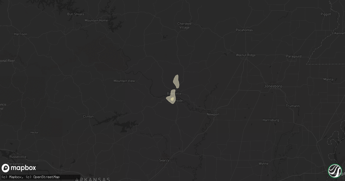 Hail map in Batesville, AR on August 19, 2017