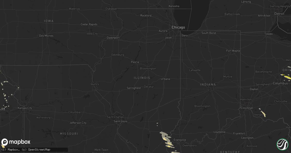 Hail map in Illinois on August 19, 2017