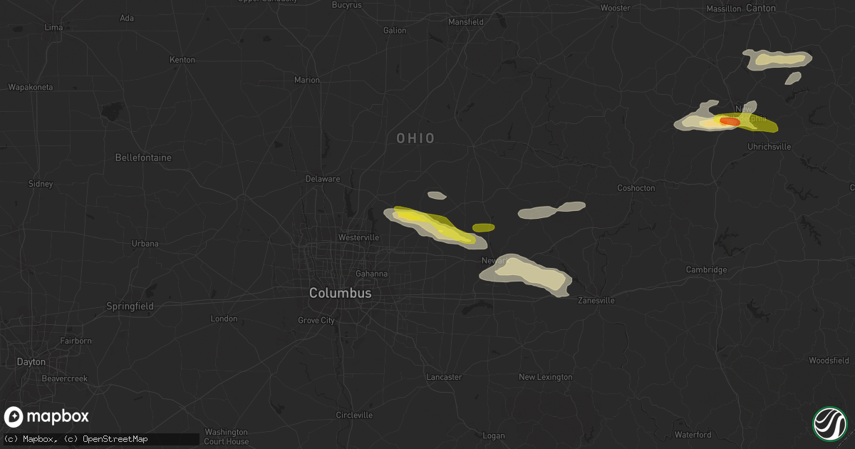Hail map in Johnstown, OH on August 19, 2017