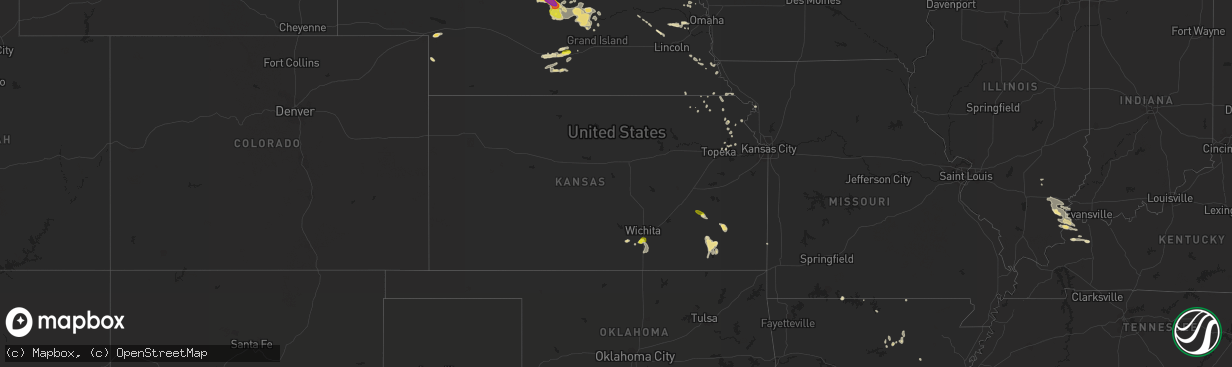 Hail map in Kansas on August 19, 2017