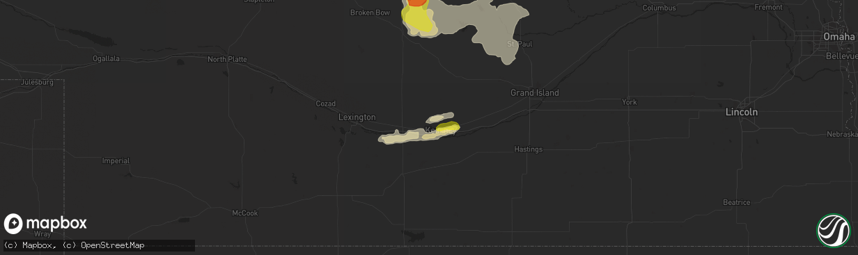 Hail map in Kearney, NE on August 19, 2017