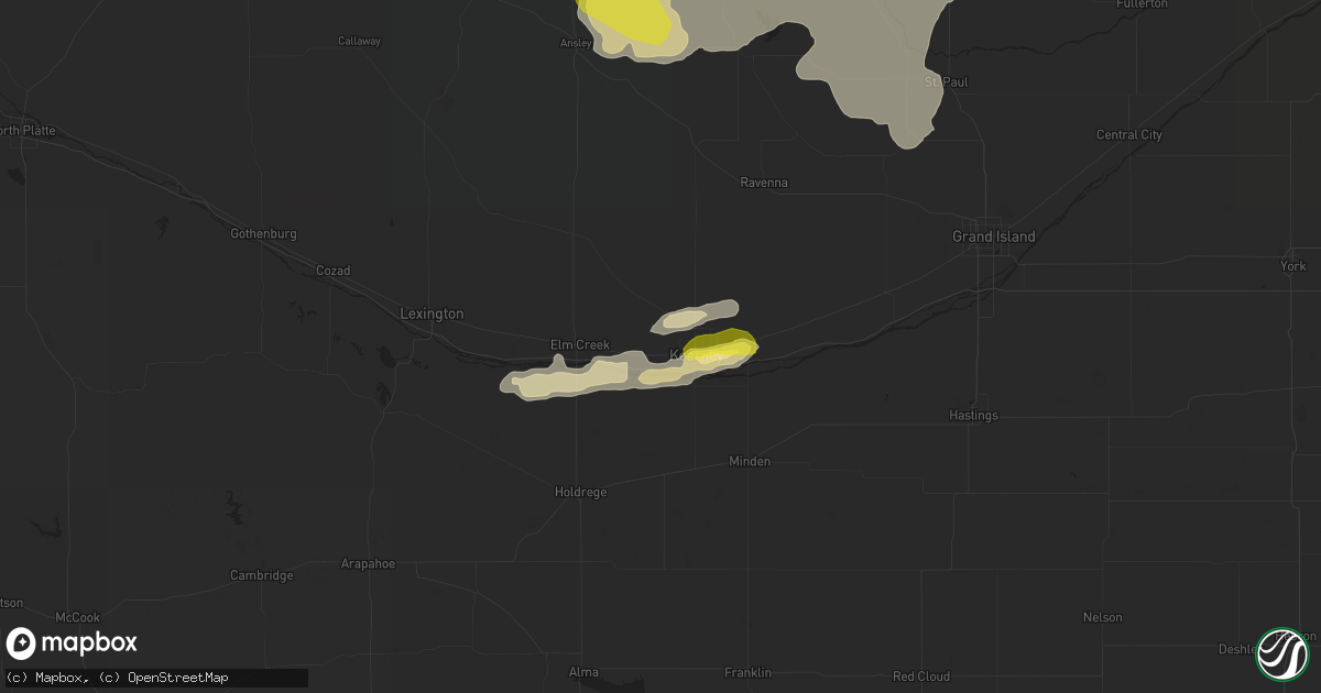 Hail map in Kearney, NE on August 19, 2017