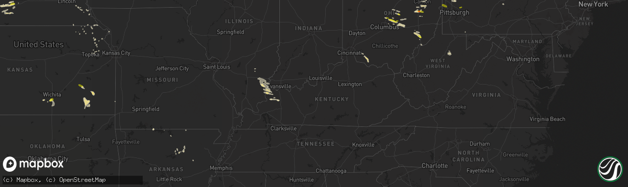 Hail map in Kentucky on August 19, 2017