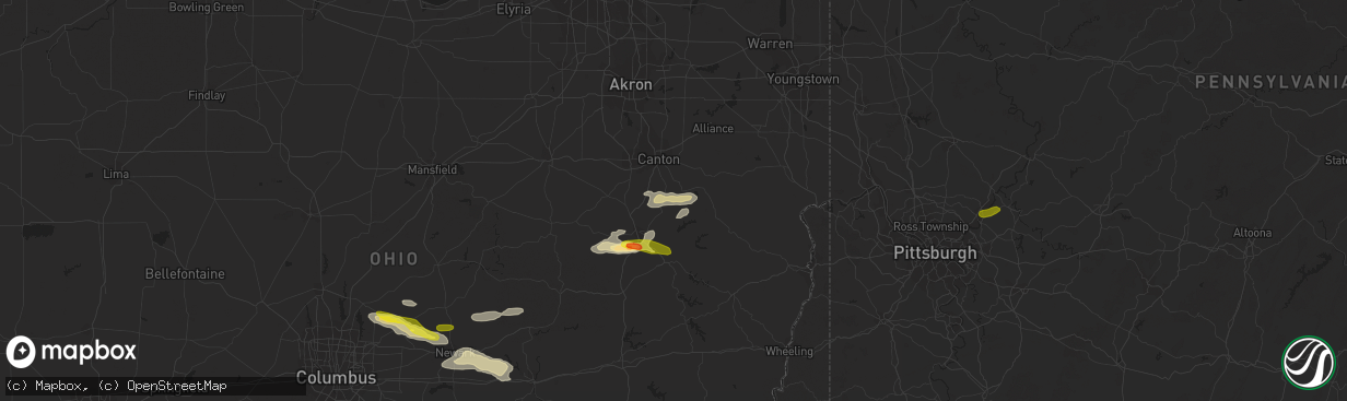 Hail map in Magnolia, OH on August 19, 2017