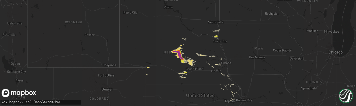 Hail map in Nebraska on August 19, 2017