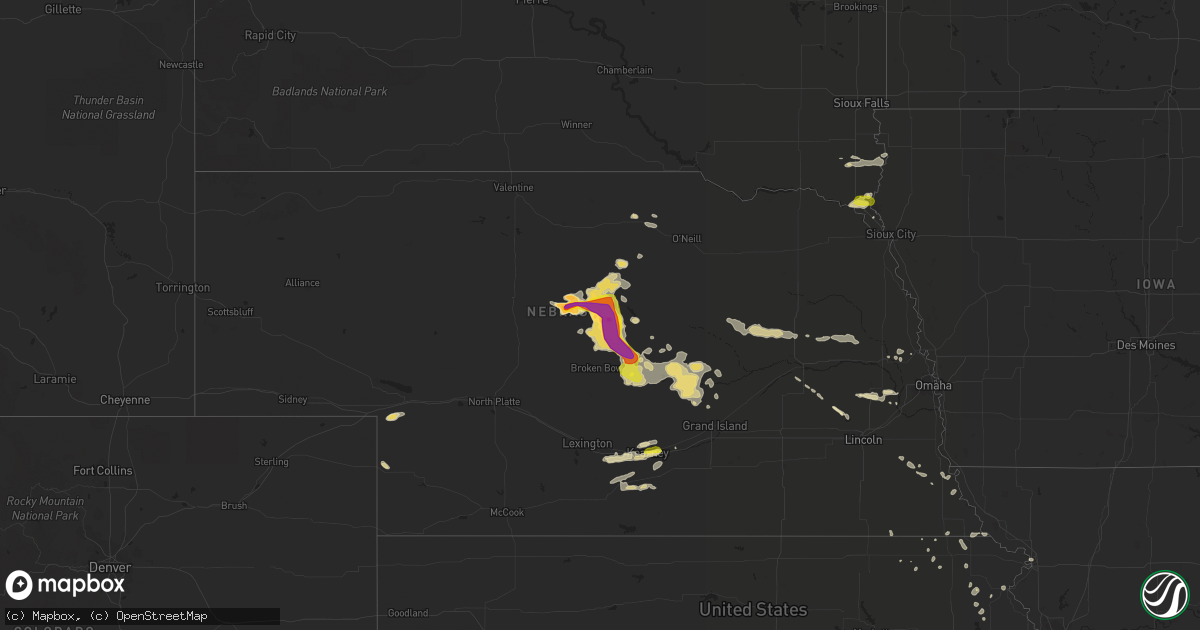 Hail map in Nebraska on August 19, 2017