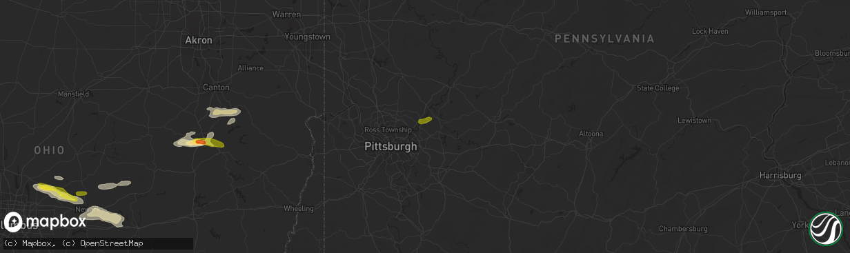 Hail map in New Kensington, PA on August 19, 2017