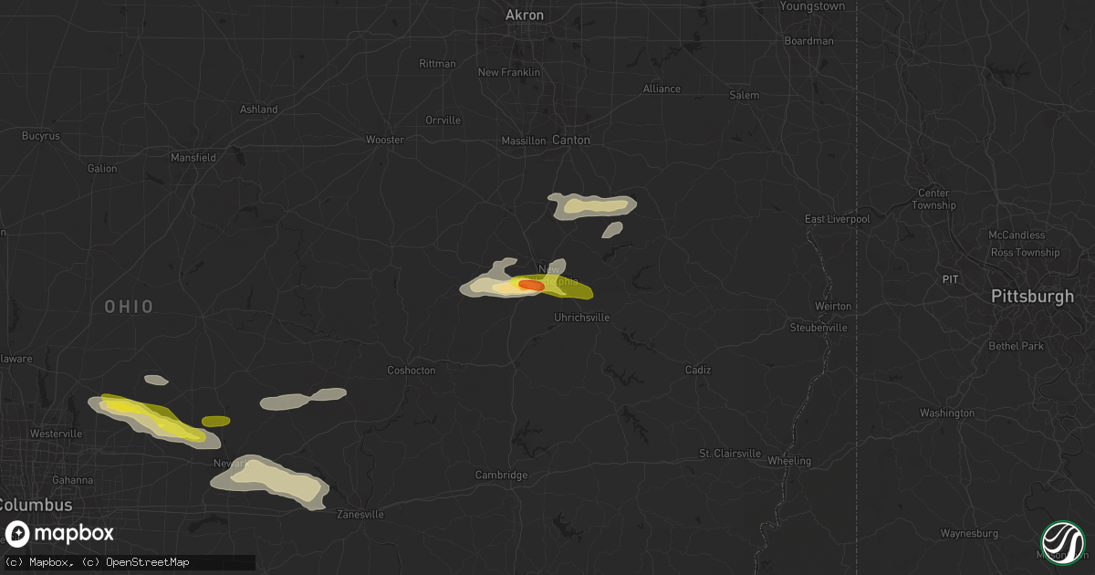 Hail map in New Philadelphia, OH on August 19, 2017
