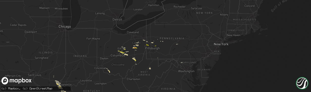 Hail map on August 19, 2017