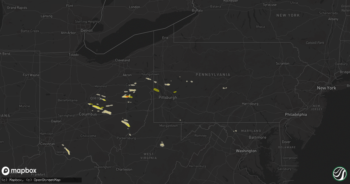 Hail map on August 19, 2017