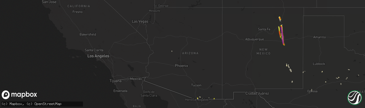 Hail map in Arizona on August 19, 2018