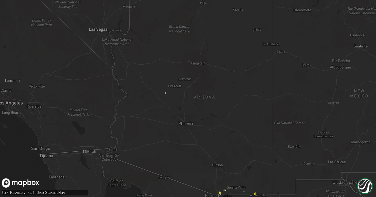 Hail map in Arizona on August 19, 2018