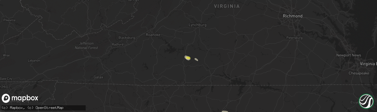 Hail map in Gretna, VA on August 19, 2018