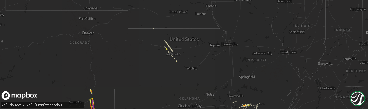 Hail map in Kansas on August 19, 2018