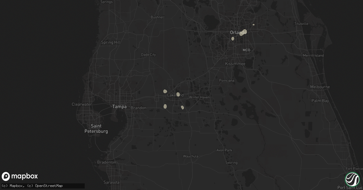 Hail map in Lakeland, FL on August 19, 2018