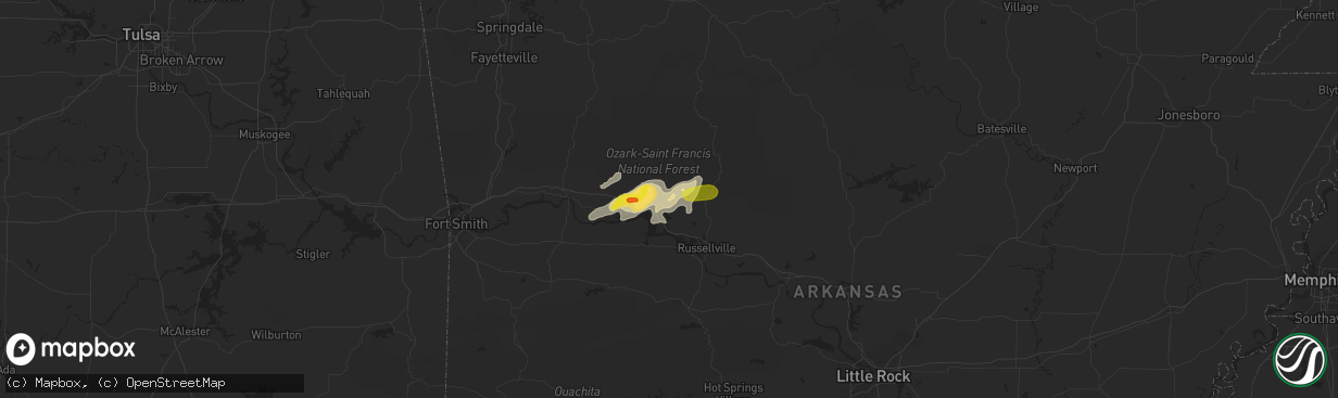 Hail map in Lamar, AR on August 19, 2018