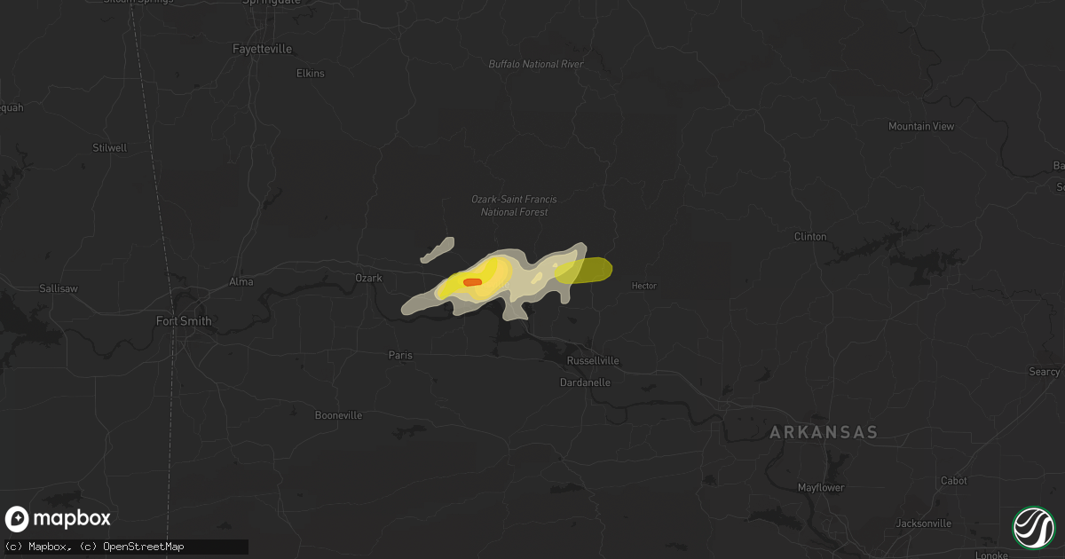 Hail map in Lamar, AR on August 19, 2018