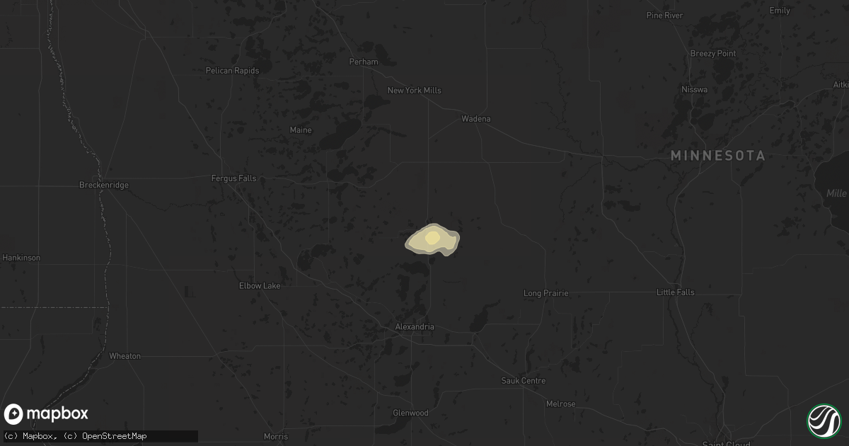 Hail map in Parkers Prairie, MN on August 19, 2018