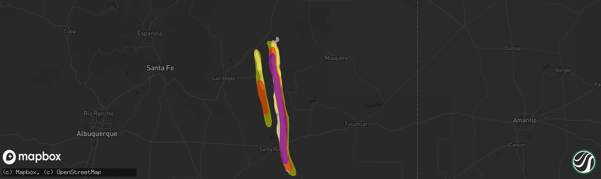 Hail map in Trementina, NM on August 19, 2018