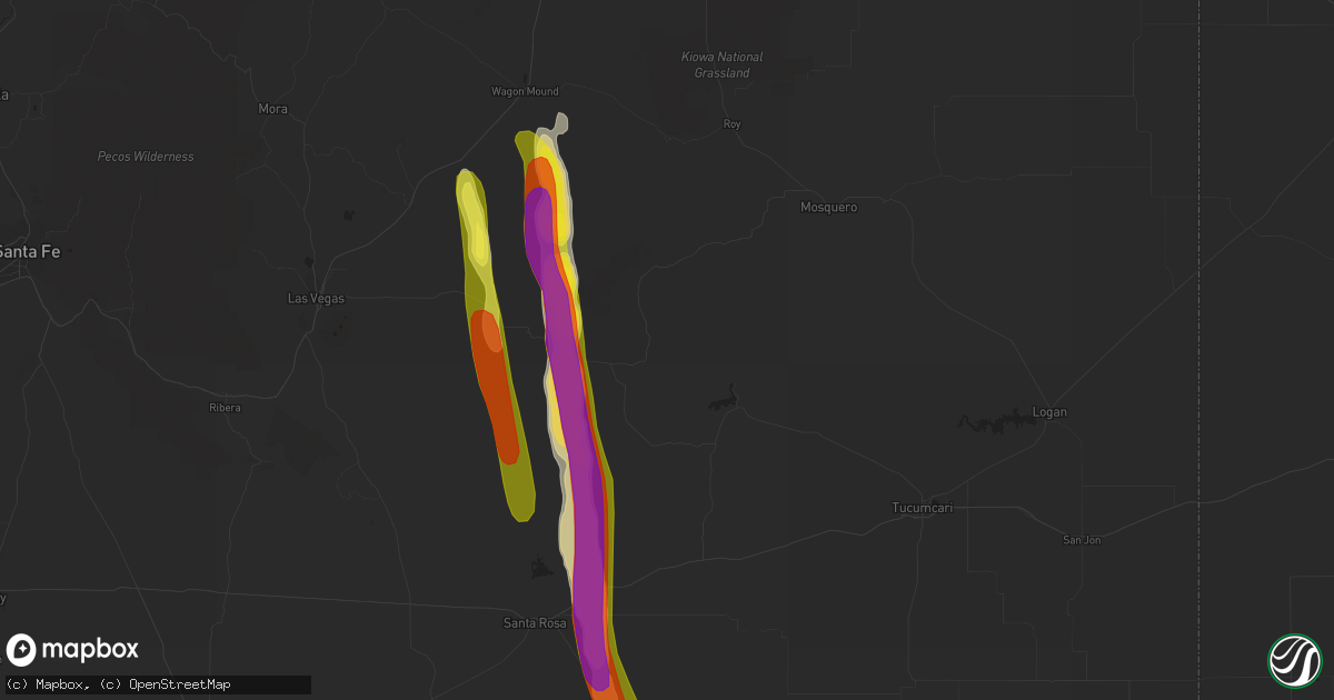 Hail map in Trementina, NM on August 19, 2018
