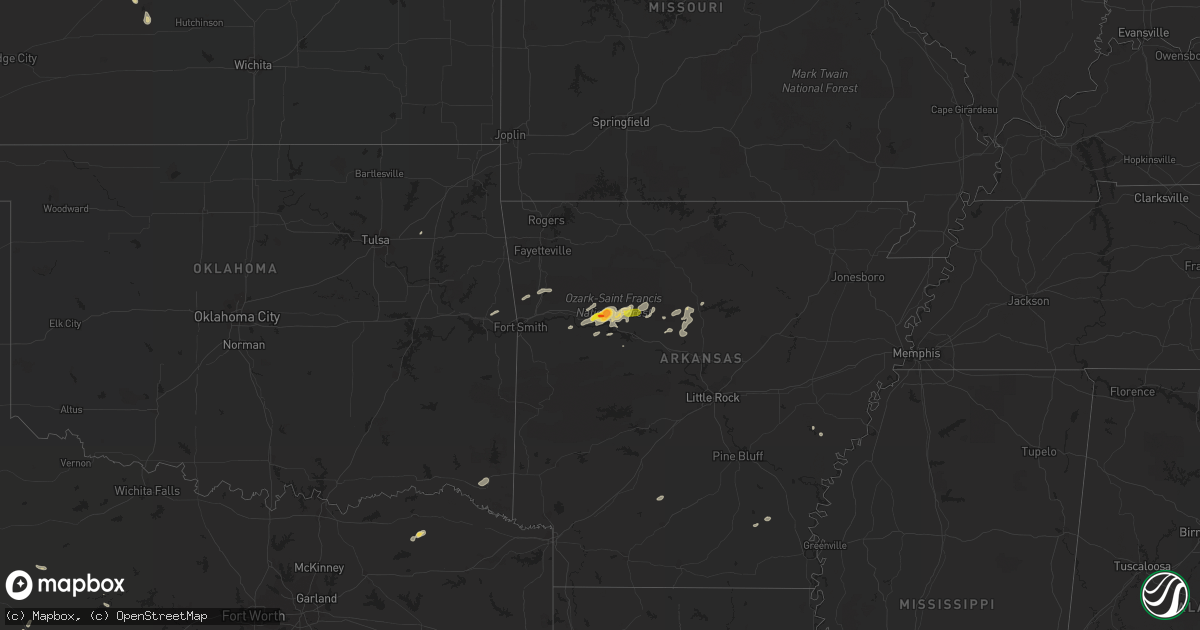 Hail map on August 19, 2018