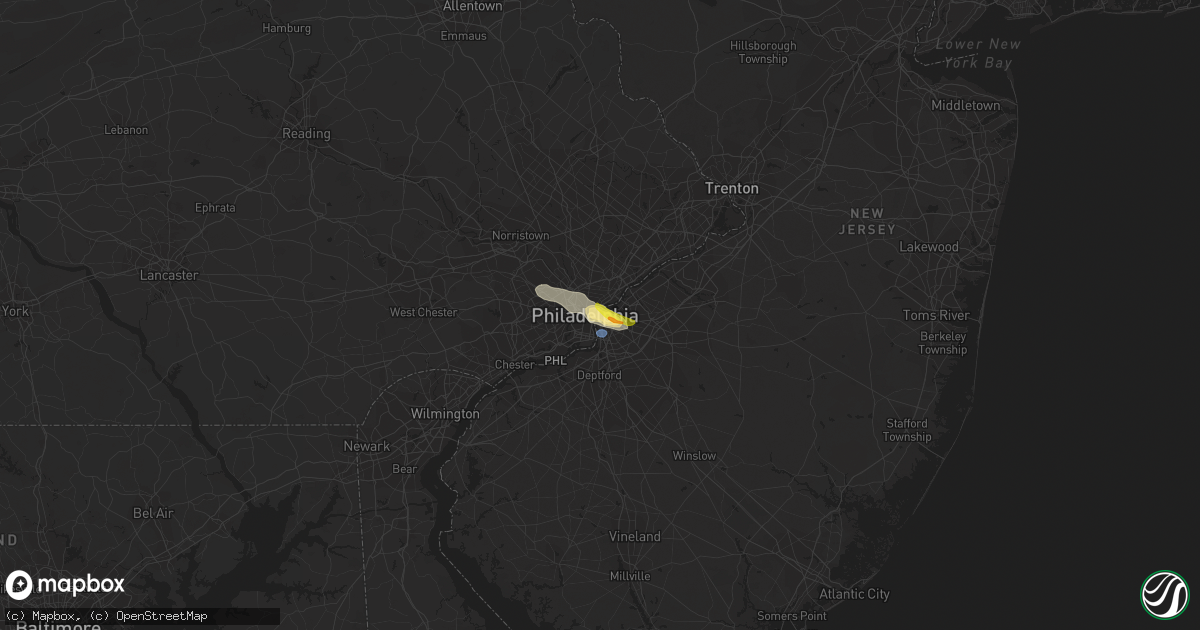 Hail map in Camden, NJ on August 19, 2019