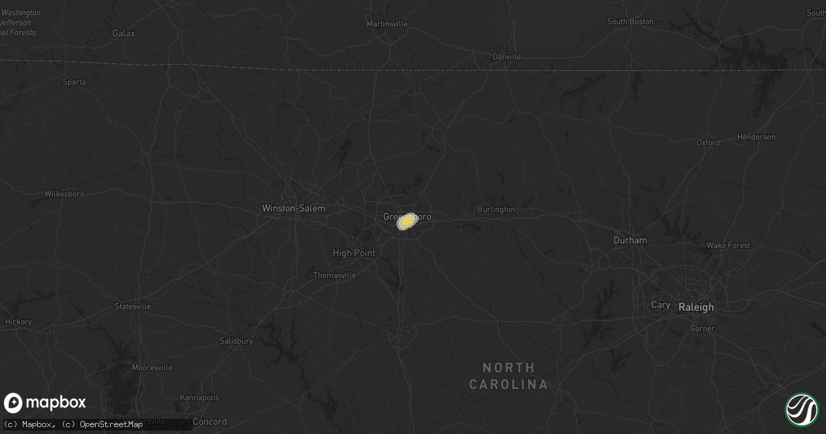 Hail map in Greensboro, NC on August 19, 2019