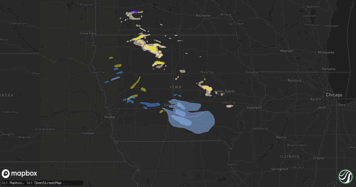 Hail map in Iowa on August 19, 2019