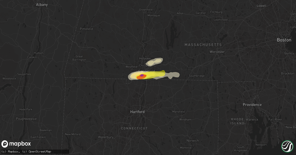 Hail map in Longmeadow, MA on August 19, 2019