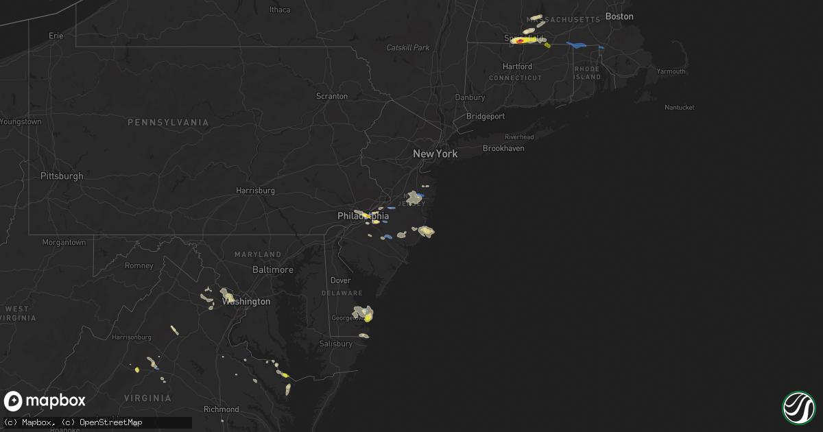 Hail map in New Jersey on August 19, 2019
