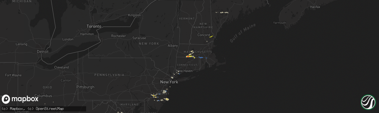 Hail map on August 19, 2019