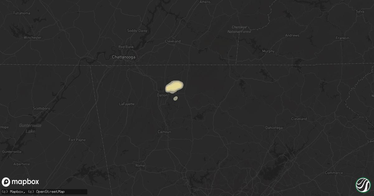 Hail map in Chatsworth, GA on August 19, 2020