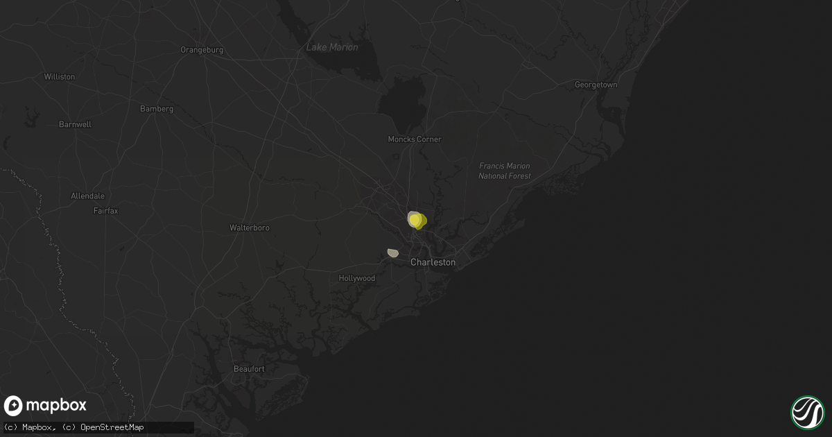 Hail map in Hanahan, SC on August 19, 2020