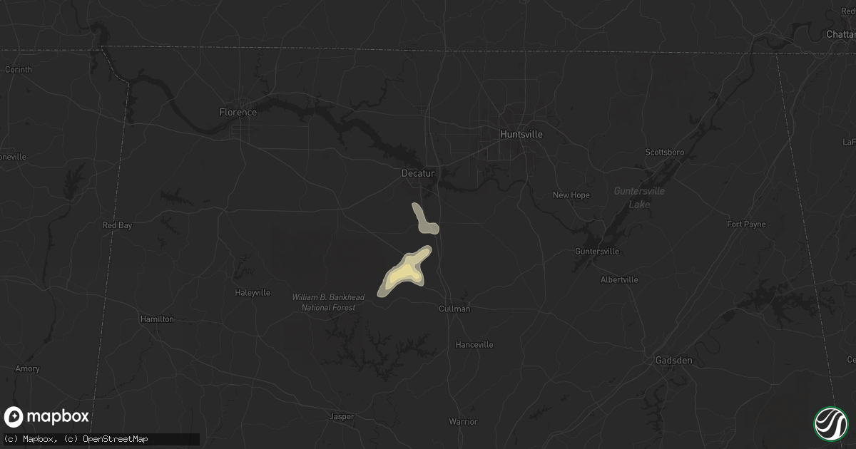 Hail map in Hartselle, AL on August 19, 2020
