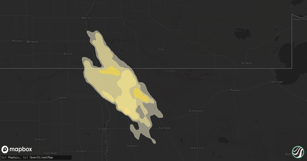 Hail map in Lancaster, MN on August 19, 2020