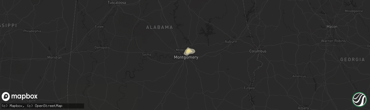 Hail map in Montgomery, AL on August 19, 2020