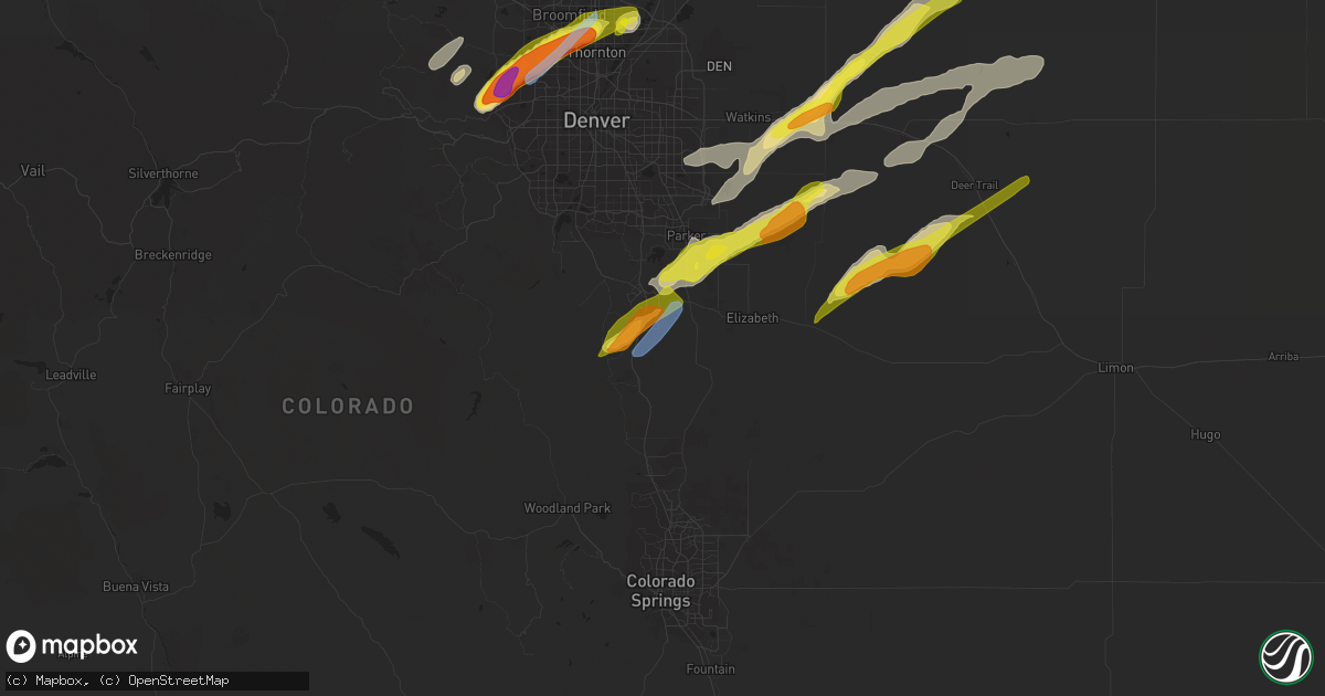 Hail map in Castle Rock, CO on August 19, 2021
