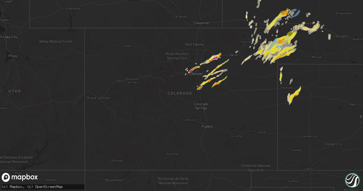 Hail map in Colorado on August 19, 2021