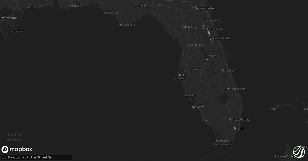 Hail map in Florida on August 19, 2022