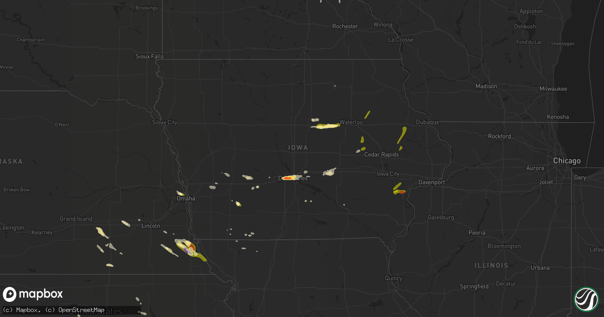 Hail map in Iowa on August 19, 2022