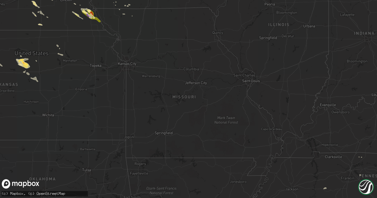 Hail map in Missouri on August 19, 2022