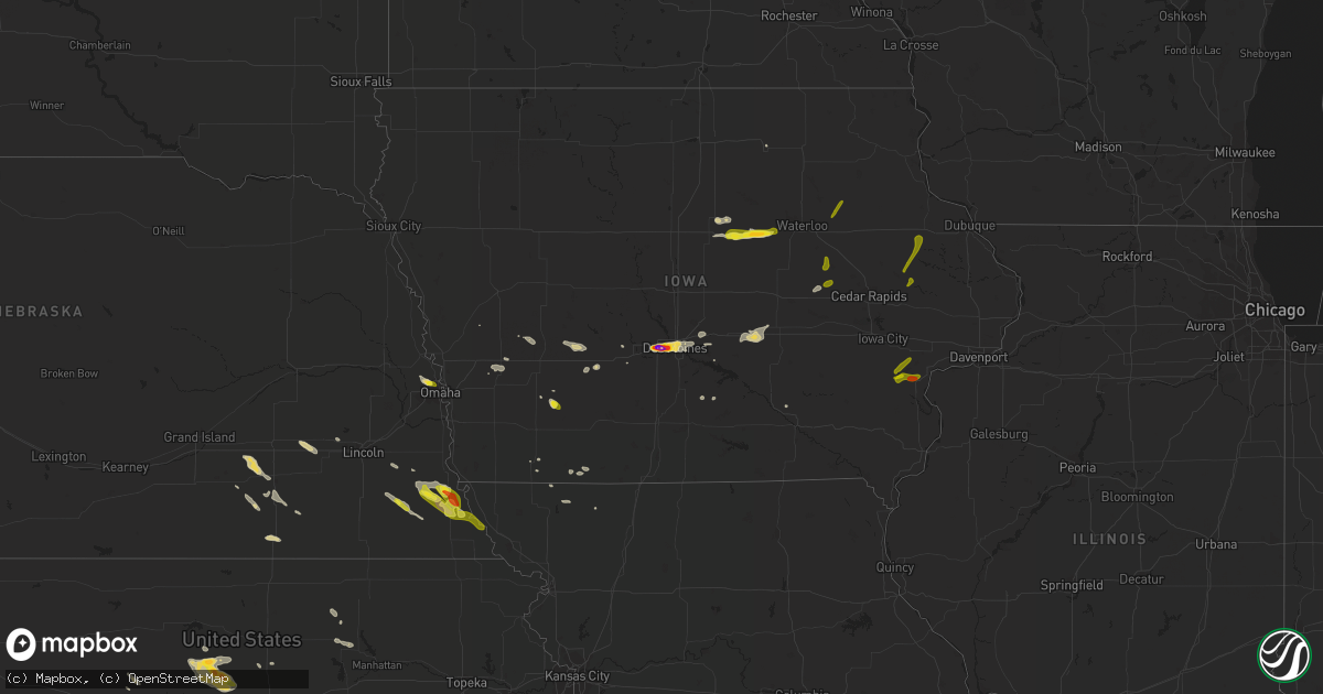 Hail map on August 19, 2022