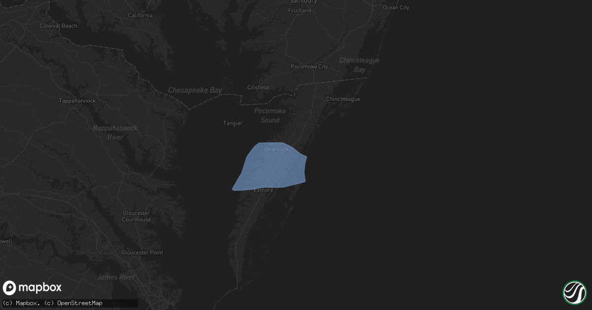 Hail map in Accomac, VA on August 19, 2024